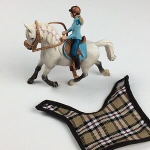 Schleich Horse Accessories Lot Saddle Rider Bridle Tack Blanket